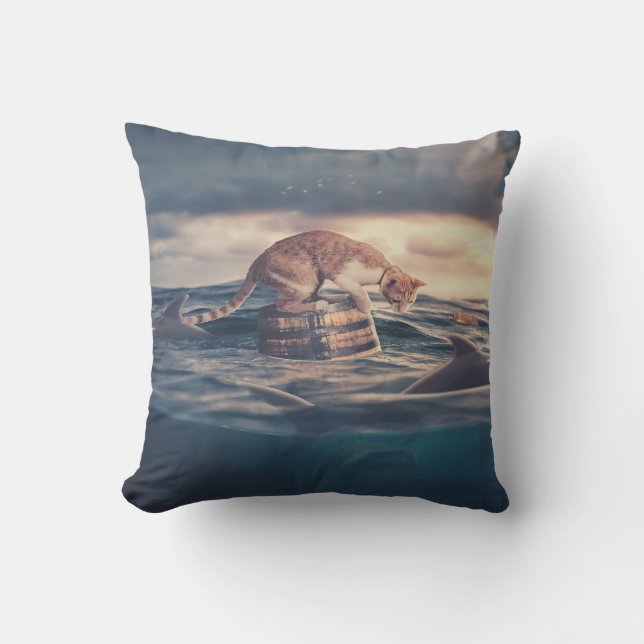 キャット昼寝ドリームア悪夢 アウトドアクッション (正面)