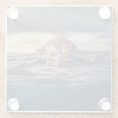 キャット昼寝ドリームア悪夢 ガラスコースター (裏面)