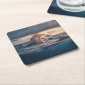 キャット昼寝ドリームア悪夢 スクエアペーパーコースター (アングル)