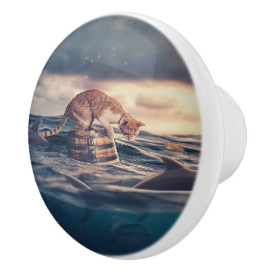 キャット昼寝ドリームア悪夢 セラミックノブ (右)