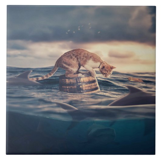 キャット昼寝ドリームア悪夢 タイル (正面)