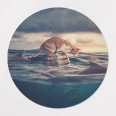 キャット昼寝ドリームア悪夢 ラベル (デザイン2)