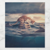 キャット昼寝ドリームア悪夢 ワインラベル (シングルラベル)