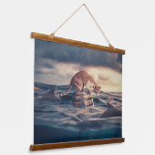 キャット昼寝ドリームア悪夢 吊り下げ型タペストリー (傾斜あり)