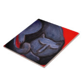 キャット昼寝抽象芸術パステル絵画ズ タイル (側面)