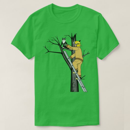 キャット消防署救助消防士 Tシャツ (デザイン正面)