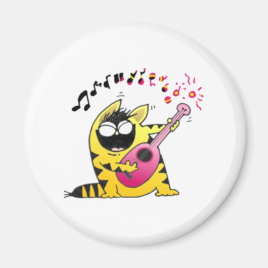 キャット熱狂するギタリスト マグネット (正面)