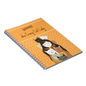 キャット熱狂するレディイラストレーション名おもしろい付 ノートブック (右側)