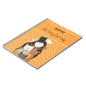 キャット熱狂するレディイラストレーション名おもしろい付 ノートブック (左側)