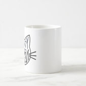 キャット熱狂するレディーキャット顔 コーヒーマグカップ (中央)