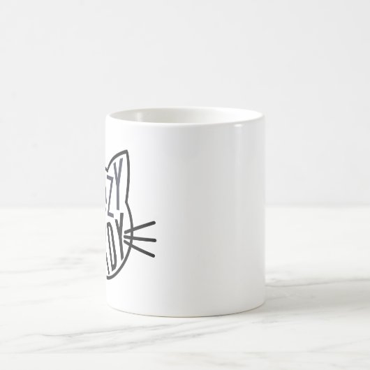 キャット熱狂するレディーキャット顔 コーヒーマグカップ (中央)