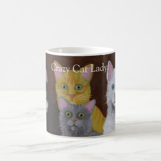 キャット熱狂するレディーコーヒーマグ コーヒーマグカップ (中央)