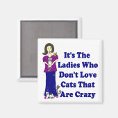 キャット熱狂するレディースクエア マグネット (正面/裏面)