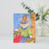 キャット熱狂するレディ葉書 ポストカード (スタンド正面)