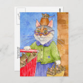 キャット熱狂するレディ葉書 ポストカード (正面/裏面)