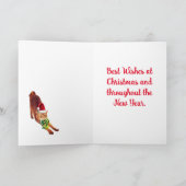 キャット熱狂するレディ、5" x 7"折り畳みクリスマスカード カード (内部)