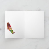 キャット熱狂するレディ、5" x 7"折り畳みクリスマスカード カード (内部)