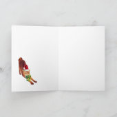 キャット熱狂するレディ、5" x 7"折り畳みクリスマスカード カード (内部)