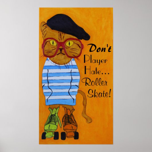 キャット素晴らしオンローラースケートのポスター! ポスター (正面)