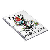 キャット素晴らしライトクリスマスのパジャムだ素晴らし ノートブック (右側)