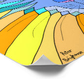 キャット顔インブルース、オレンジ、ジンジャー ポスター (角)