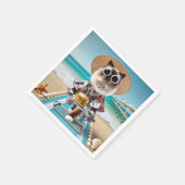 キャット食べはハンバーガー スタンダードカクテルナプキン (角)