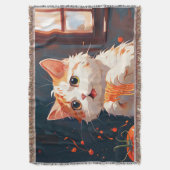 キャット食べスパゲティ スローブランケット (正面縦)