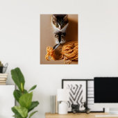 キャット食べスパゲティ ポスター (ホームオフィス)