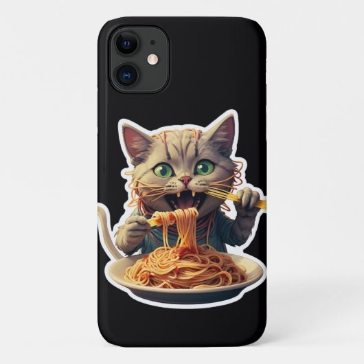 キャット食べスパゲティ Case-Mate iPhoneケース (裏面)