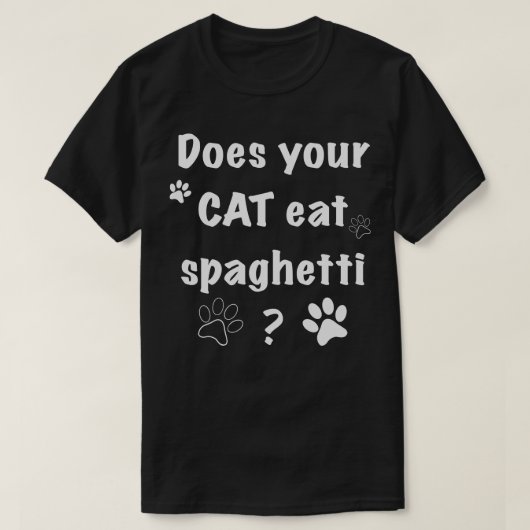 キャット食べ物スパゲティ1 Tシャツ (デザイン正面)