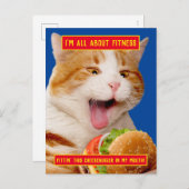 キャット食べ物ズチーズバーガー インビテーションポストカード (正面/裏面)