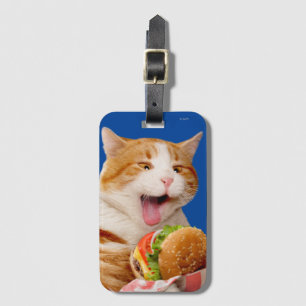 キャット食べ物ズチーズバーガー ラゲッジタグ