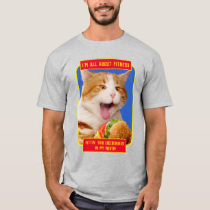 キャット食べ物ズチーズバーガー Tシャツ