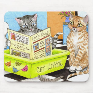 キャット464おもしろいバスルーム マウスパッド