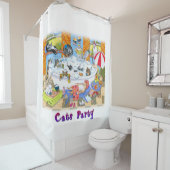 キャット601おもしろいバスルーム シャワーカーテン (インサイチュ)