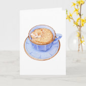 『キャット・イン・コーヒー・カ空白のード』 カード (黄色い花)