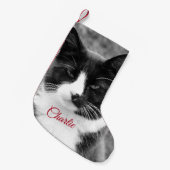 キャット・オア・ドッグ・ホリパーソナライズされたデーズ スモールクリスマスストッキング (正面 (吊り時))