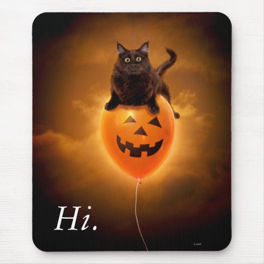 『キャット·オン·ハロウィーン·バルーン』 マウスパッド (正面)