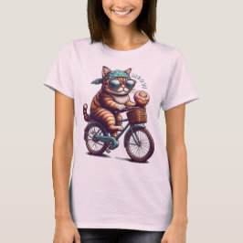 キャット・オン・バイクラシックシクルTシャツ Tシャツ