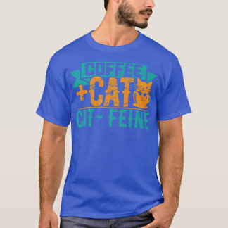 キャット+コーヒーキャットフェインキッおもしろいテン猫好きヴィンタ Tシャツ
