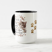 キャット&コーヒー心地よいマグ – 秋の雰囲気 | 居心地の良い猫 マグカップ (正面左)