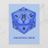 キャット.サイコロ20.知覚チェック ポストカード (正面)