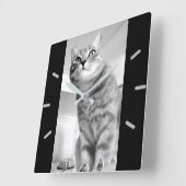 キャット スクエア壁時計 (傾斜)