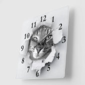 キャット スクエア壁時計 (傾斜)