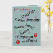 キャット/ドッグ悔やみや弔慰 カード (黄色い花)