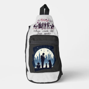 キャット、ドッグ、ジャズ スリングバッグ