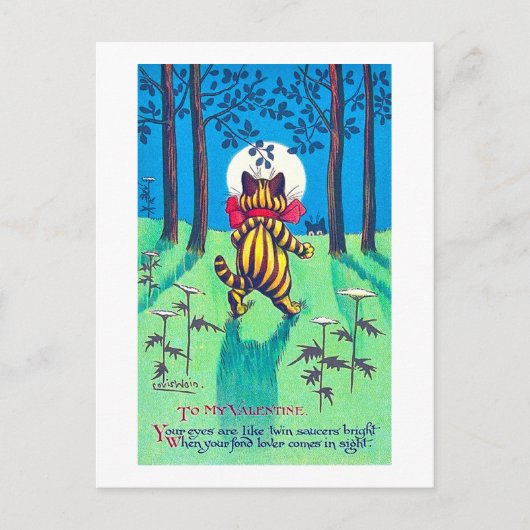 キャット・バレンタイン、ルイス・ウェイン ポストカード (正面)