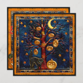 キャット&パンプキンズハロウィーン宝石パーティー招待状 招待状 (正面/裏面)