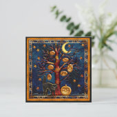 キャット&パンプキンズハロウィーン宝石パーティー招待状 招待状 (スタンド正面)