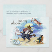 『キャット&フィドル·ベイビー·シャワー·ブルー』 招待状 (正面/裏面)